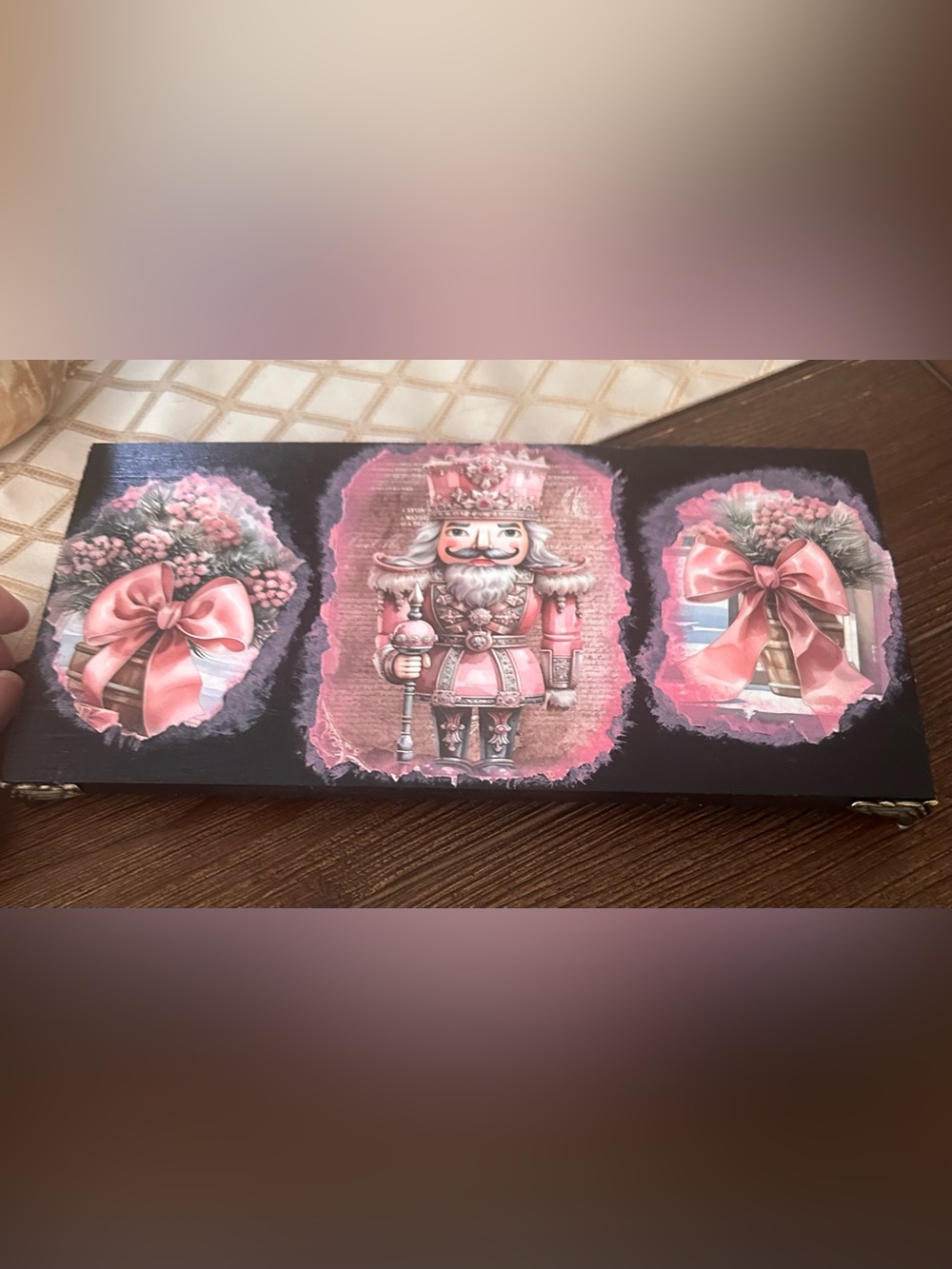 Hand crafted Pink Nutcracker woods Decorative Art shelf